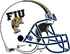 NCAA-FIU Panthers White striped Football helmet-navy facemask