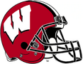 NCAA-Big 10-Wisconsin Badgers Crimson Helmet-black facemask