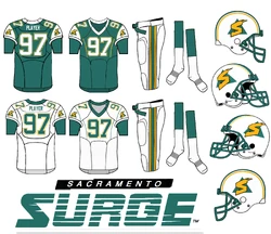 WLAF-Sacramento Surge Uniforms