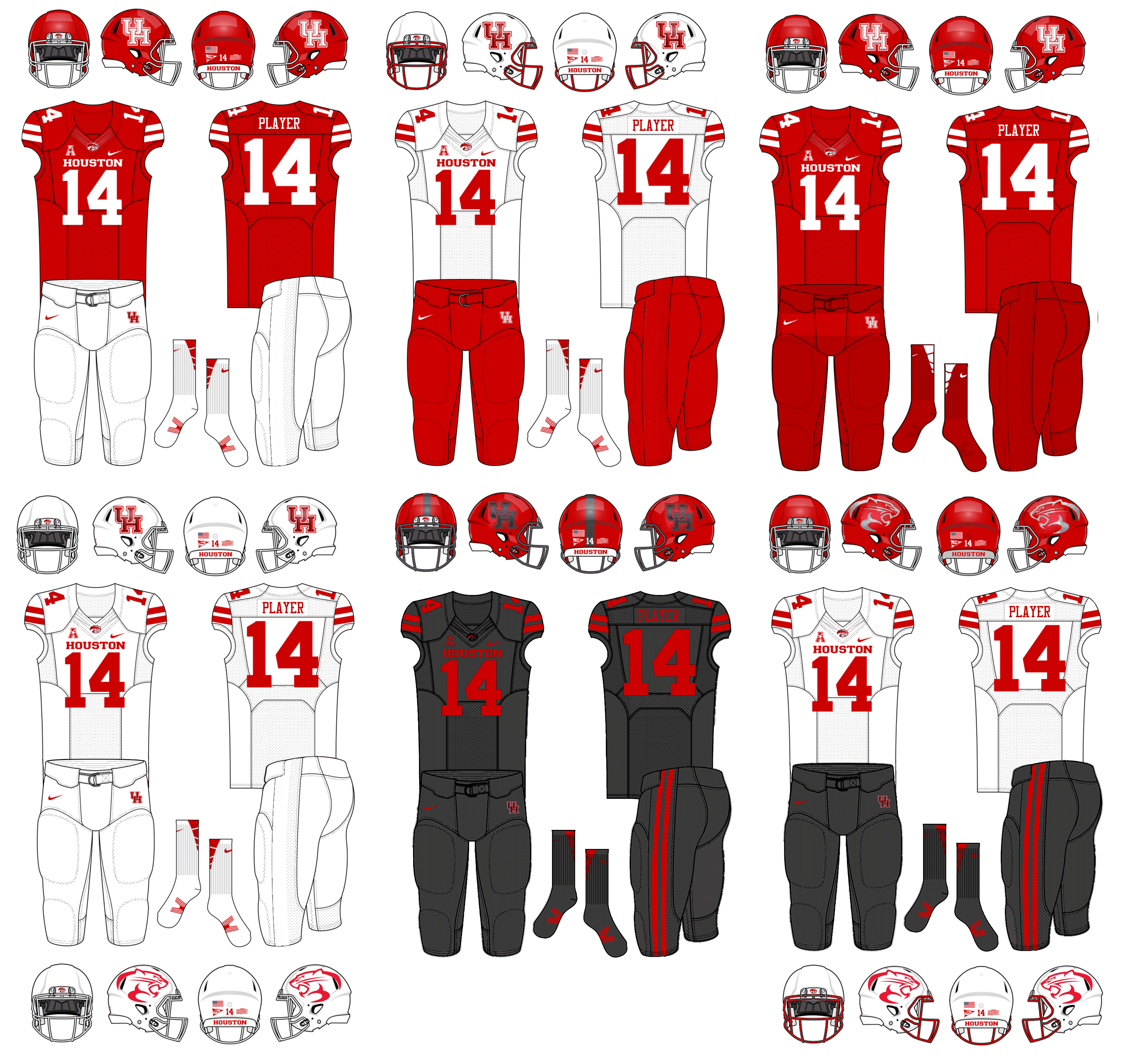 University of Houston Jerseys, Houston Cougars Football Uniforms