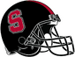 NCAA-Pac 12-Stanford Cardinal Black helmet classic logo-silver trim