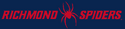 Richmond Spiders full red wordmark and logo-blue background