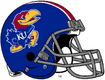 NCAA-Big 12-Kansas Jayhawks Mascot Logo Blue striped helmet