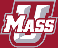 UMass Amherst Athletics white red grey logo