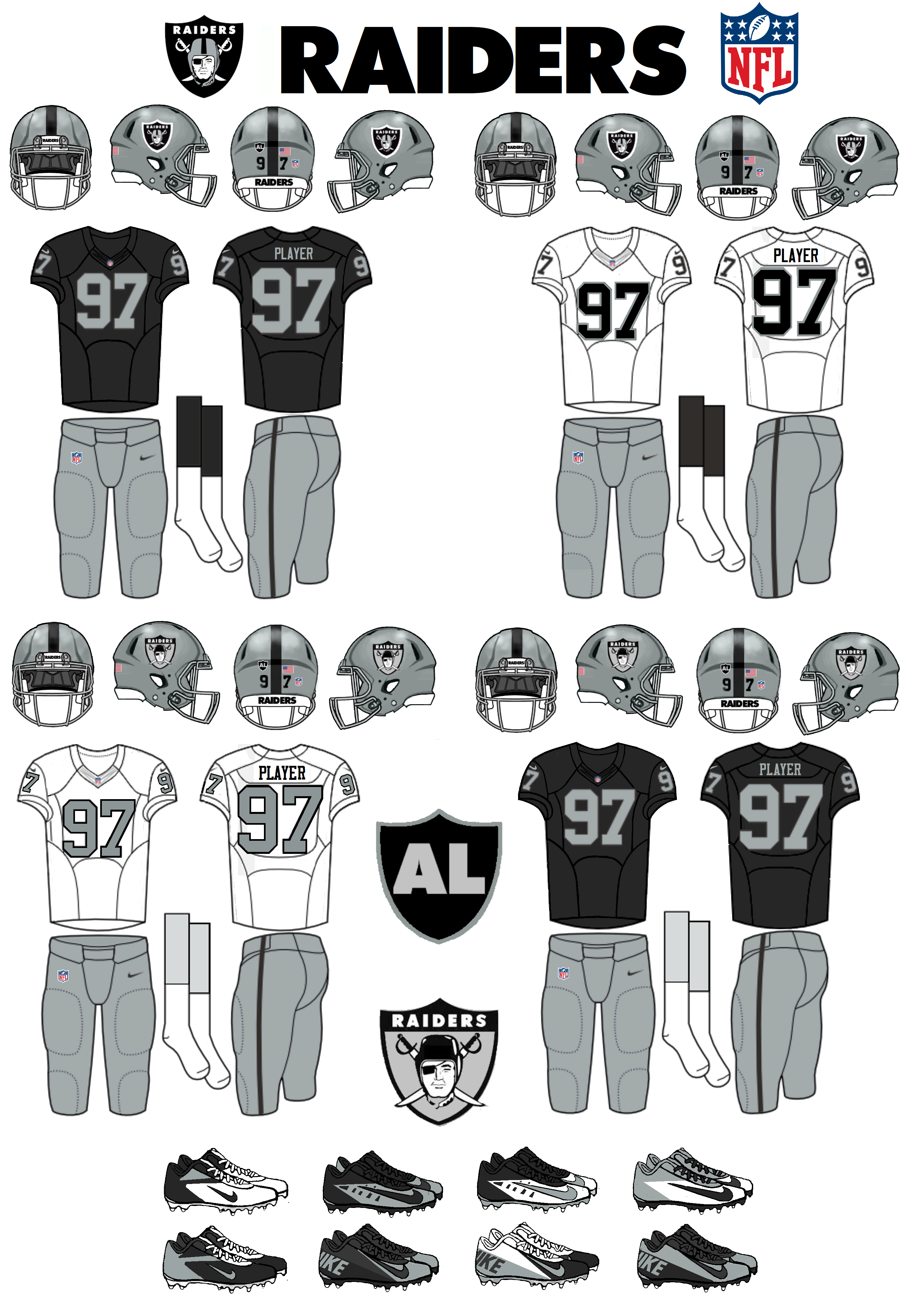 What Raiders, Chiefs Color Rush uniforms will look like Thursday night -  Silver And Black Pride