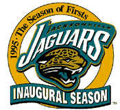 The inaugural logo of the Jacksonville Jaguars (1995)