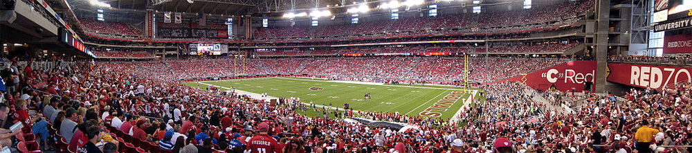 A panoramic view of the interior of the stadium before a Cardinals football game, September 27, 2009