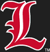Louisville Cards L Cardinal Red logo- black background