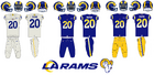 New Rams' uniforms, complete with a new, never before used "gradient" design on the numerals (gold to white) on the blue home jerseys, as well as on the blue home pants (white to gold), adopted for the 2020 season