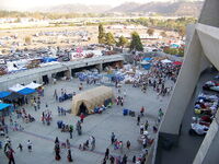 The stadium being used as an evacuation center during the California wildfires of October 2007.