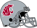 NCAA-Pac 12-WSU Cougars All Silver helmet-trimmed logo