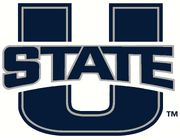 Utah State Aggies-navy blue & grey logo-white background