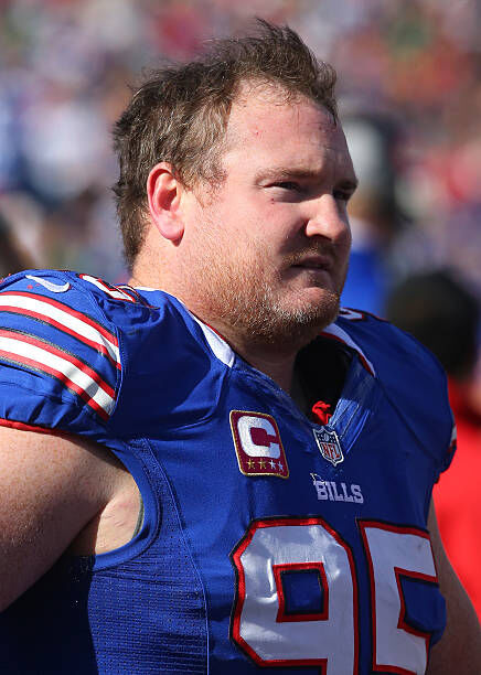 Buffalo Bills defensive tackle Kyle Williams (95) congratulates