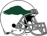 The Eagles switched to a white helmet, with a kelly green wing logo, used from 1970-71.