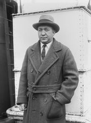 Knute Rockne on ship's deck