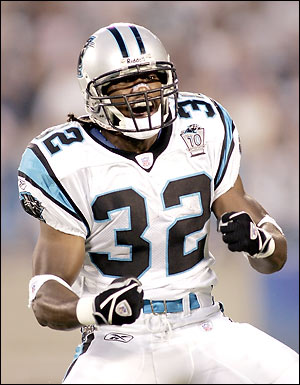 Carolina Panthers #32 He Hate Me Rod Smart Jersey NFL Banned Nickname  superbowl