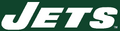 Jets 1998-2018 white wordmark logo in green background.