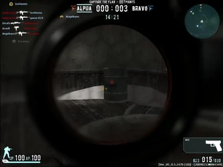 Comparison picture, note the hexagon pattern and the smaller red dot