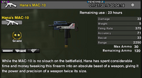 Hana's Mac-10 New stats