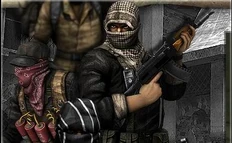 The suicide bomber is seen at the lower left.