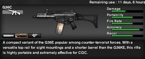 The G36C Stats before the reboot