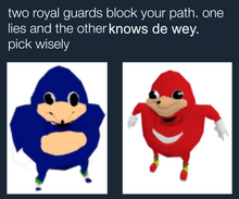 Ugandan Knuckles Comedy Hitmen Wiki Fandom - roblox banned ugandan knuckles