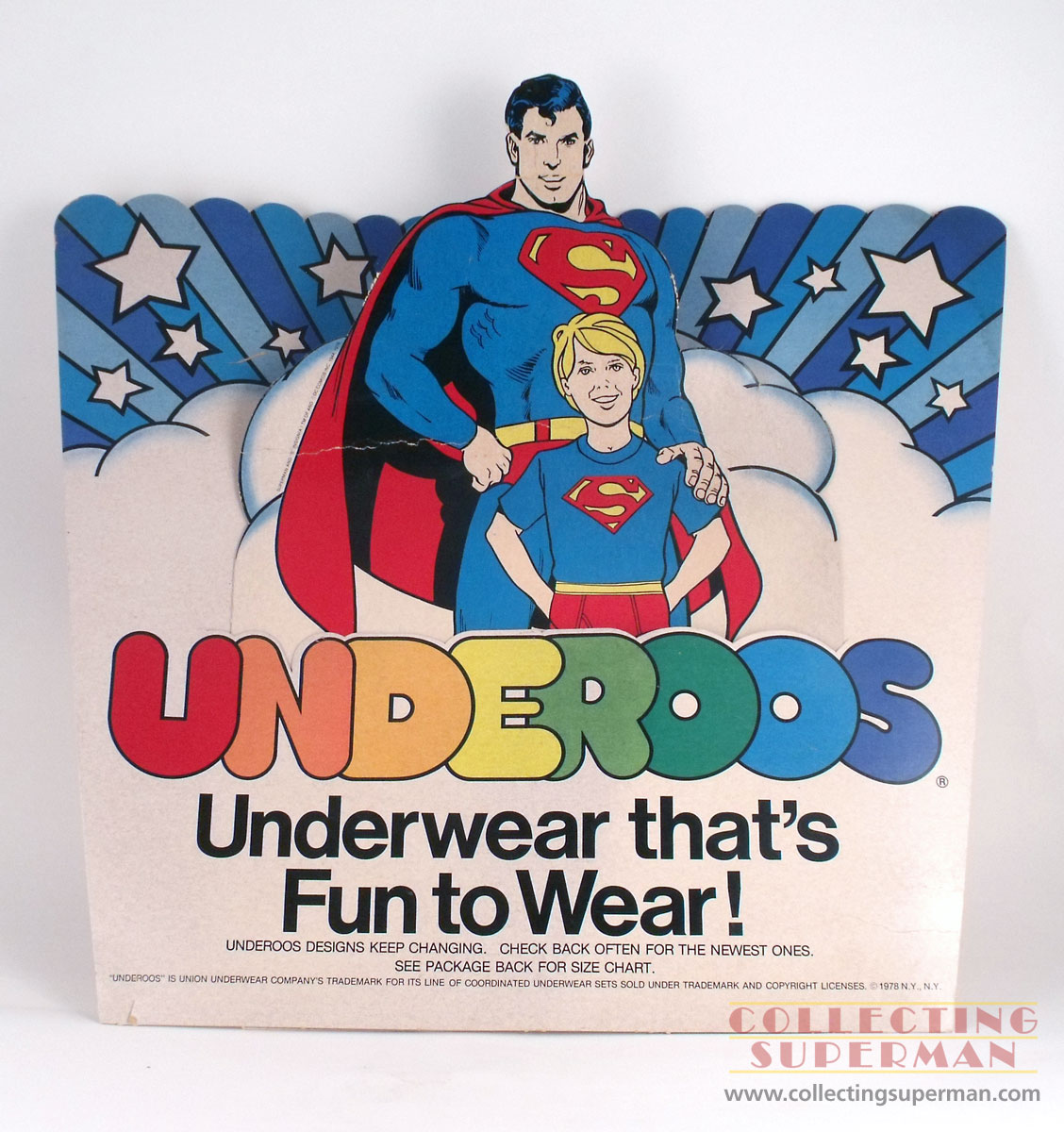 Superman, Wonder Woman and The Hulk Underoos in 1979