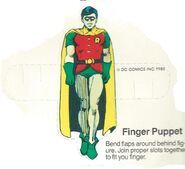 Super Friends Valentines Robin finger puppet