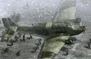 A green Ju 52 plane in Commandos 3.