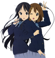 Yui and Mio singing.