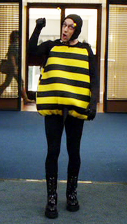 The Dean as a bumblebee for a special meeting at the Ramada.Appearance: "Celebrity Pharmacology 212"