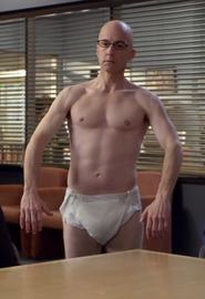 In most pitches for Season Seven, all the Dean is wearing is a diaper...Appearance:"Emotional Consequences of Broadcast Television"