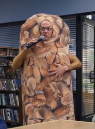 Dean Pelton wore this outfit to deliver a freestyle rap apology to Buzz Hickey and Jeff Winger for a payroll delay.Appearance:"VCR Maintenance and Educational Publishing"