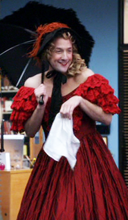 The Dean as Scarlett O'Hara because a cotillion was being held at school.Appearance: "Paradigms of Human Memory"