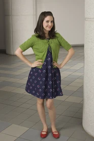 Annie wore this tie front lime green sweater when she first attended a study group meeting.Appearance: "Pilot"