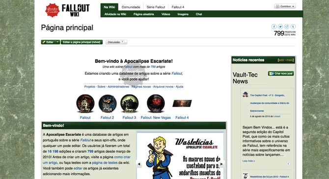 Página principal da Fallout Wiki