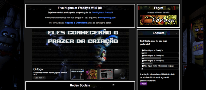 Comunidade destacada do mês de abril: Five Nights at Freddy's