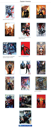 Galeria do Capitão América da Marvel Wikia hoje