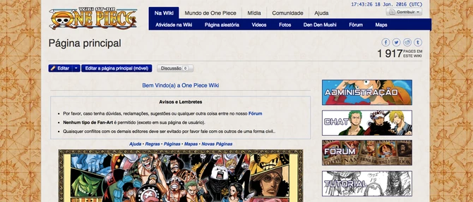 Página principal da 