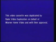Warner Home Video Warning Screen (1980) (S1)