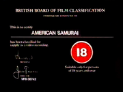 BBFC 18 Card (American Samurai)