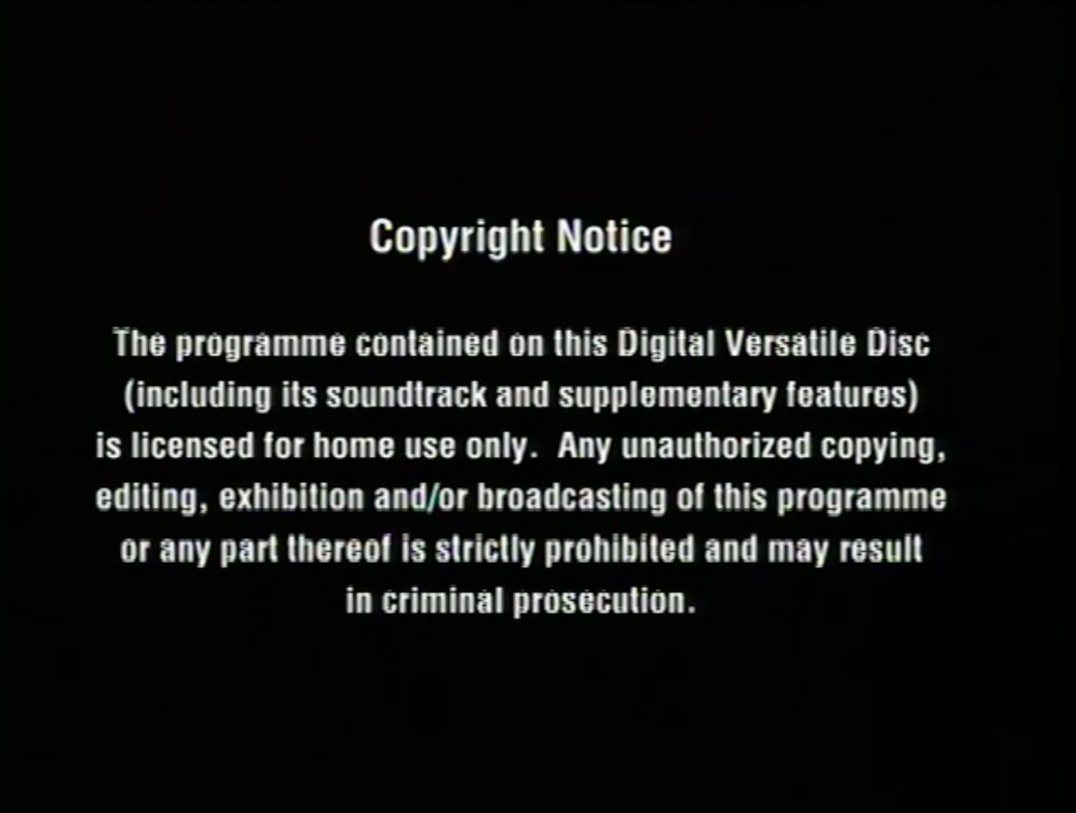 Sanctuary Visual Entertainment Warning Screen | Company