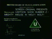 Mighty Mouse: Wolf! Wolf! (1990), Video