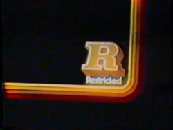 Rated R- RESTRICTED film rating bumper (MPAA) blue screen 