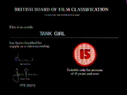 BBFC 15 Card (Tank Girl)
