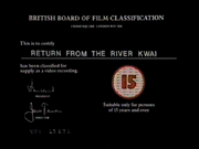BBFC 15 Card (Return From The River Kwai)
