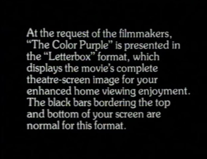 Warner Bros. Home Entertainment Widescreen Disclaimers Company