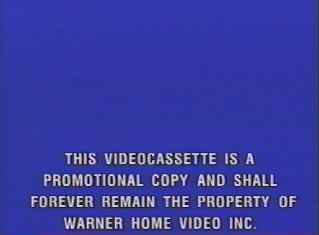 Warner Bros. Home Entertainment Screener Tape Warning Screens Company