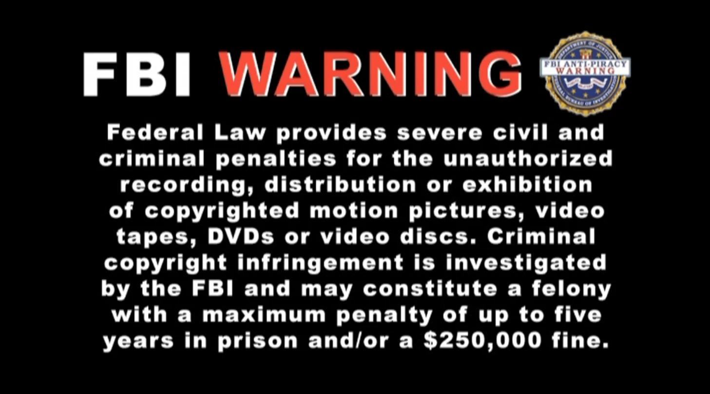 Blue FBI Warning Screen for the misc. companies by brandondavis50096 on  DeviantArt, image size:1457x809