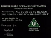 All Dogs Go to Heaven - the Series: Mission Im-Paws-Ible (1999), Video